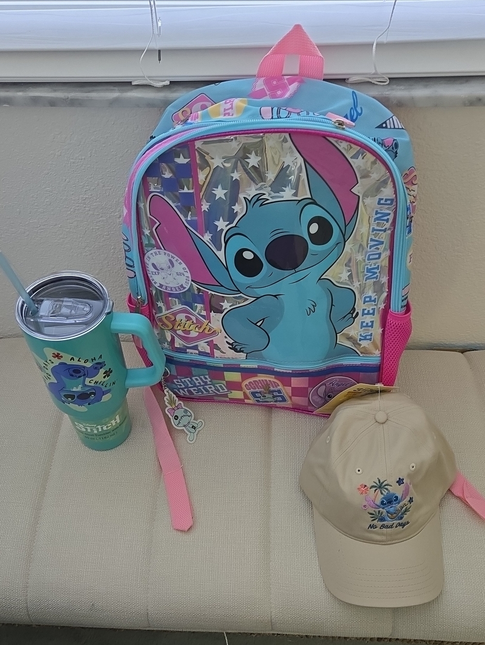 Disney Kids Stitch Backpack and Tumbler Set - Blue, Pink, Teal